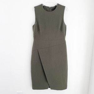 Ann Taylor Faux Wrap Sheath Mini Dress Olive Green 2